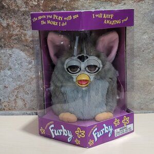 Vintage Furby Tiger Electronics 70 800 Model Gray Pink Ears